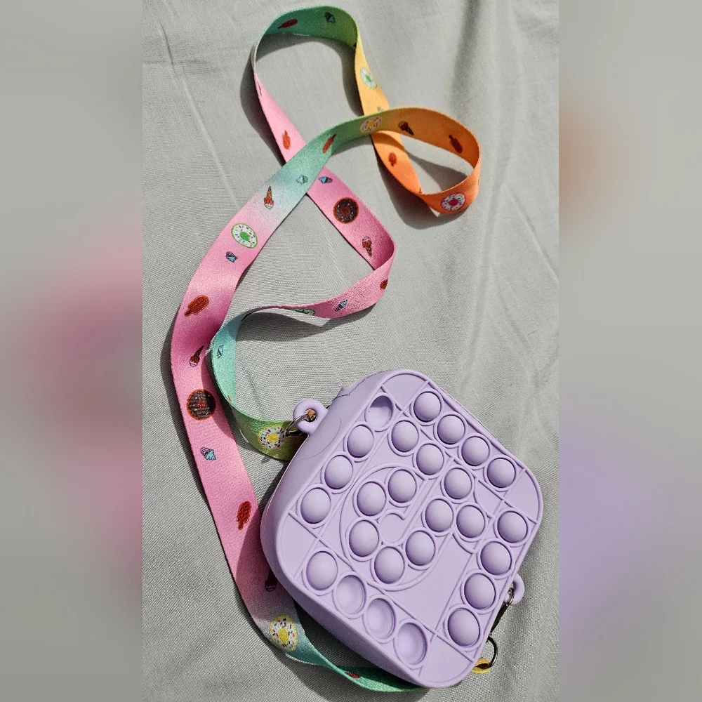 Tiktok Small Purple Pop It Fidget Crossbody Bag - Picture 4 of 5